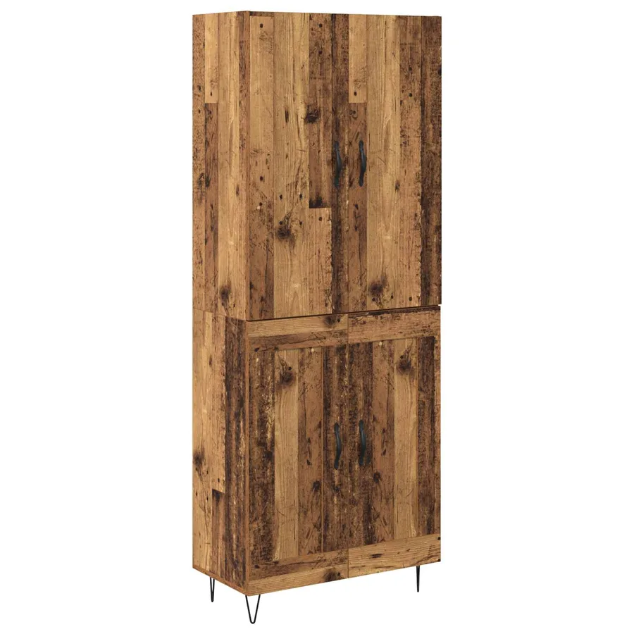 Haut Armoire 2 pcs Bois ancien Bois d'ingénierie - 2