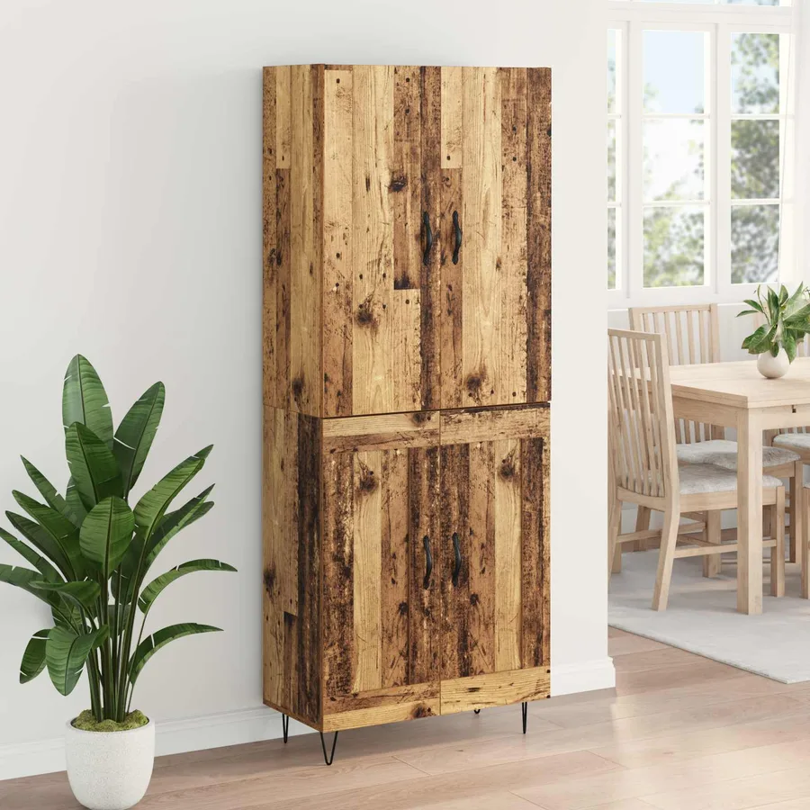 Haut Armoire 2 pcs Bois ancien Bois d'ingénierie - 4