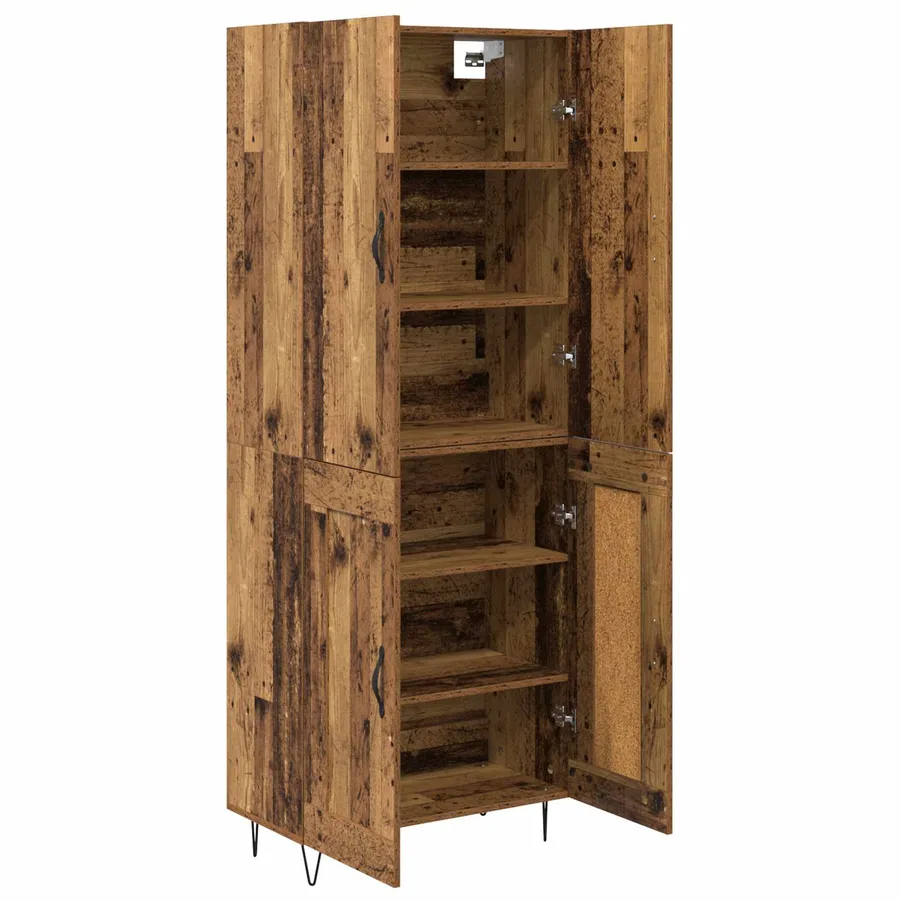 Haut Armoire 2 pcs Bois ancien Bois d'ingénierie - 5