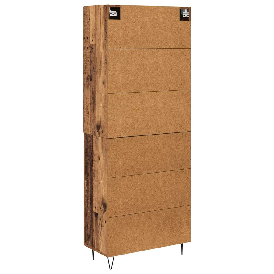 Haut Armoire 2 pcs Bois ancien Bois d'ingénierie - 8