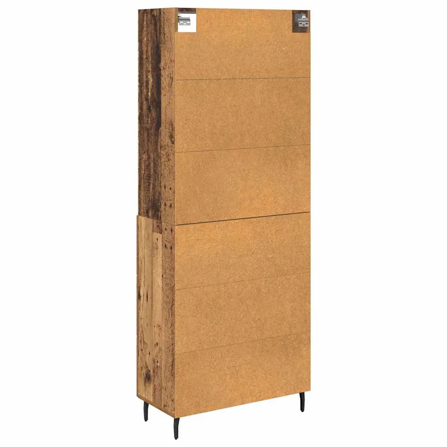Haut Armoire avec tiroir 2 pcs Bois Ancien Bois d'ingénierie - 8