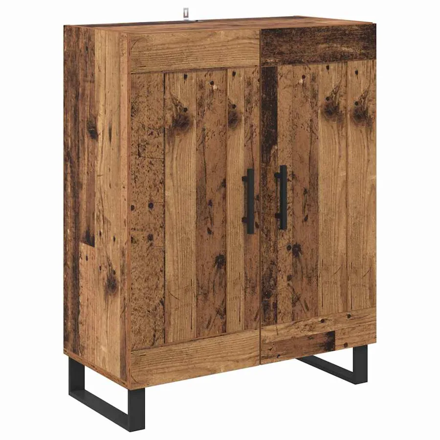 Haut Armoire 2 pcs Bois ancien Bois d'ingénierie - 6