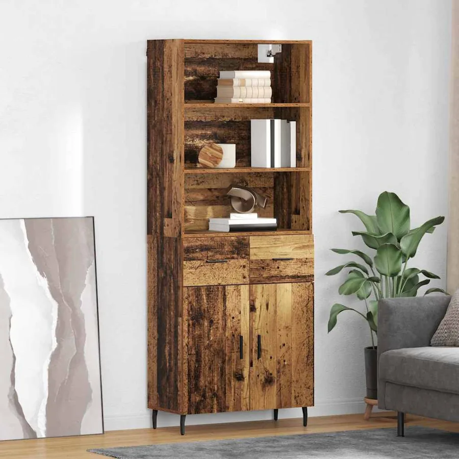 Haut Armoire avec tiroir Bois Ancien 69,5 x 34 x 180 cm