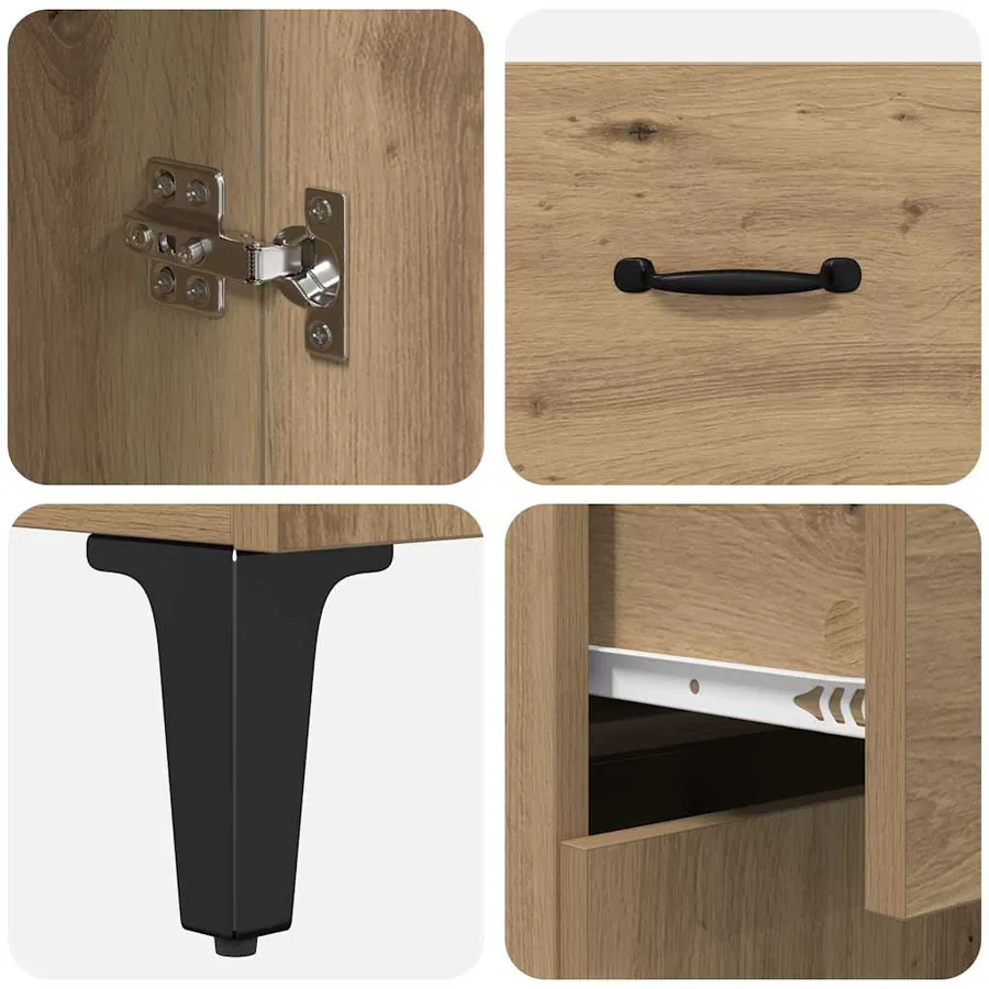 Haut Armoire Chêne artisanal 69,5 x 34 x 180 cm - 11