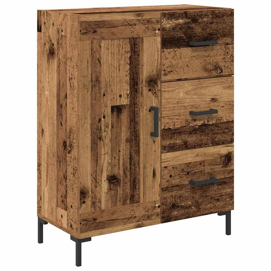 Haut Armoire avec tiroir 2 pcs Bois ancien Bois d'ingénierie - 6