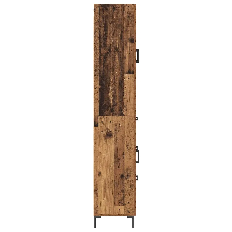 Haut Armoire avec tiroir 2 pcs Bois ancien Bois d'ingénierie - 9
