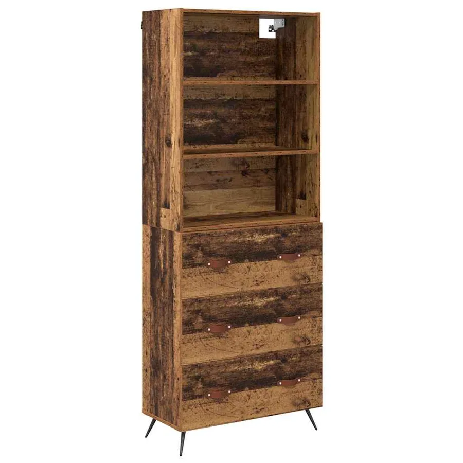Haut Armoire Bois Ancien 69,5 x 34 x 180 cm Bois d'ingénierie - 2