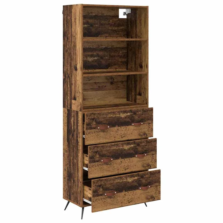 Haut Armoire Bois Ancien 69,5 x 34 x 180 cm Bois d'ingénierie - 5