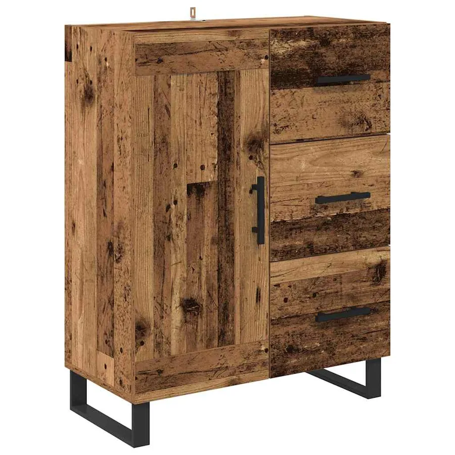 Haut Armoire avec tiroir 2 pcs Bois ancien Bois d'ingénierie - 6
