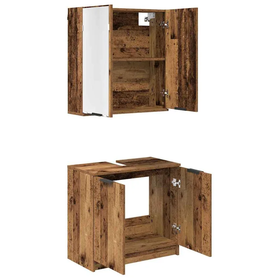 Ensemble de Meubles de Salle de Bain avec étagère Bois Ancien - 7