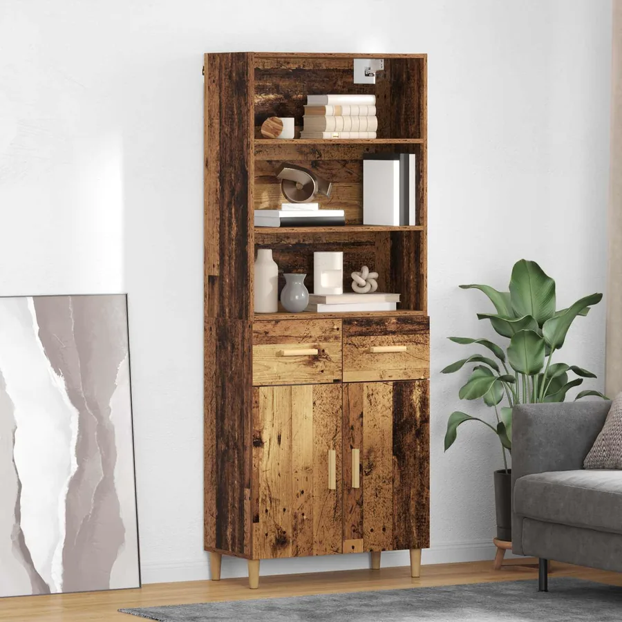 Haut Armoire Bois Ancien 69,5 x 32,5 x 180 cm Bois d'ingénierie