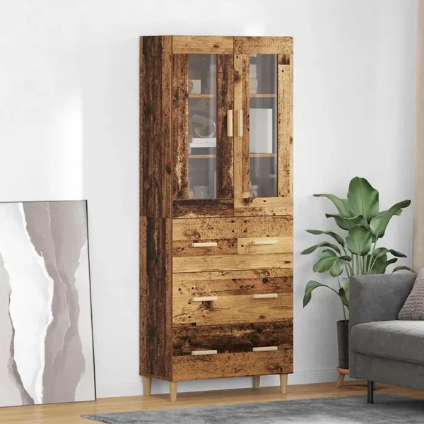 Haut Armoire avec tiroir Bois Ancien 69,5 x 34 x 180 cm