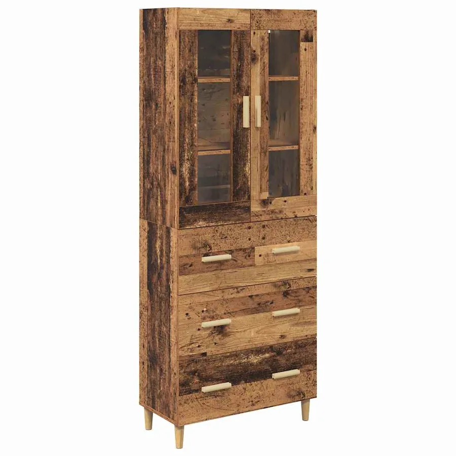 Haut Armoire avec tiroir Bois Ancien 69,5 x 34 x 180 cm - 2