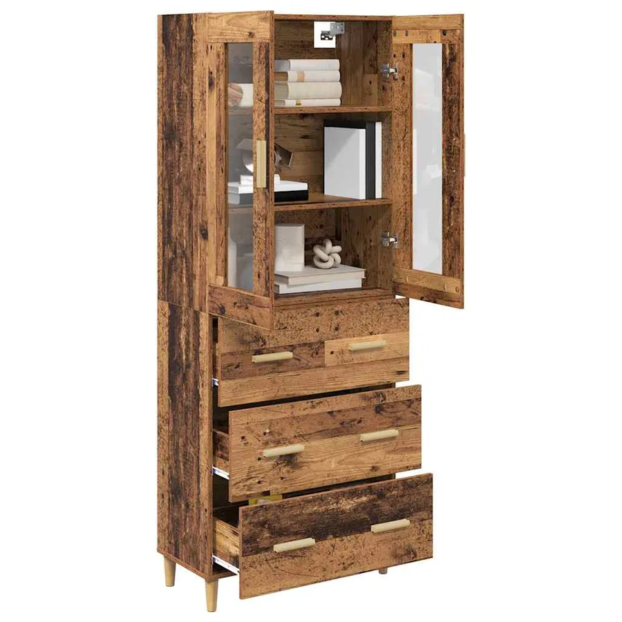 Haut Armoire avec tiroir Bois Ancien 69,5 x 34 x 180 cm - 3