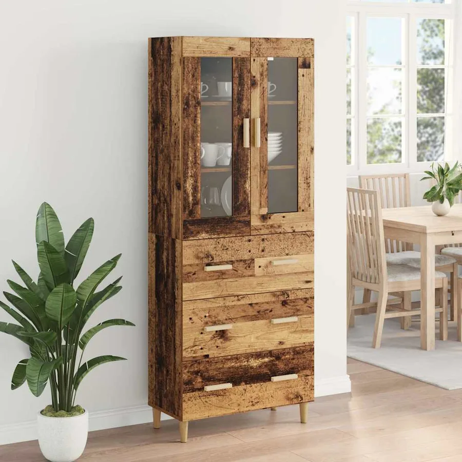 Haut Armoire avec tiroir Bois Ancien 69,5 x 34 x 180 cm - 4