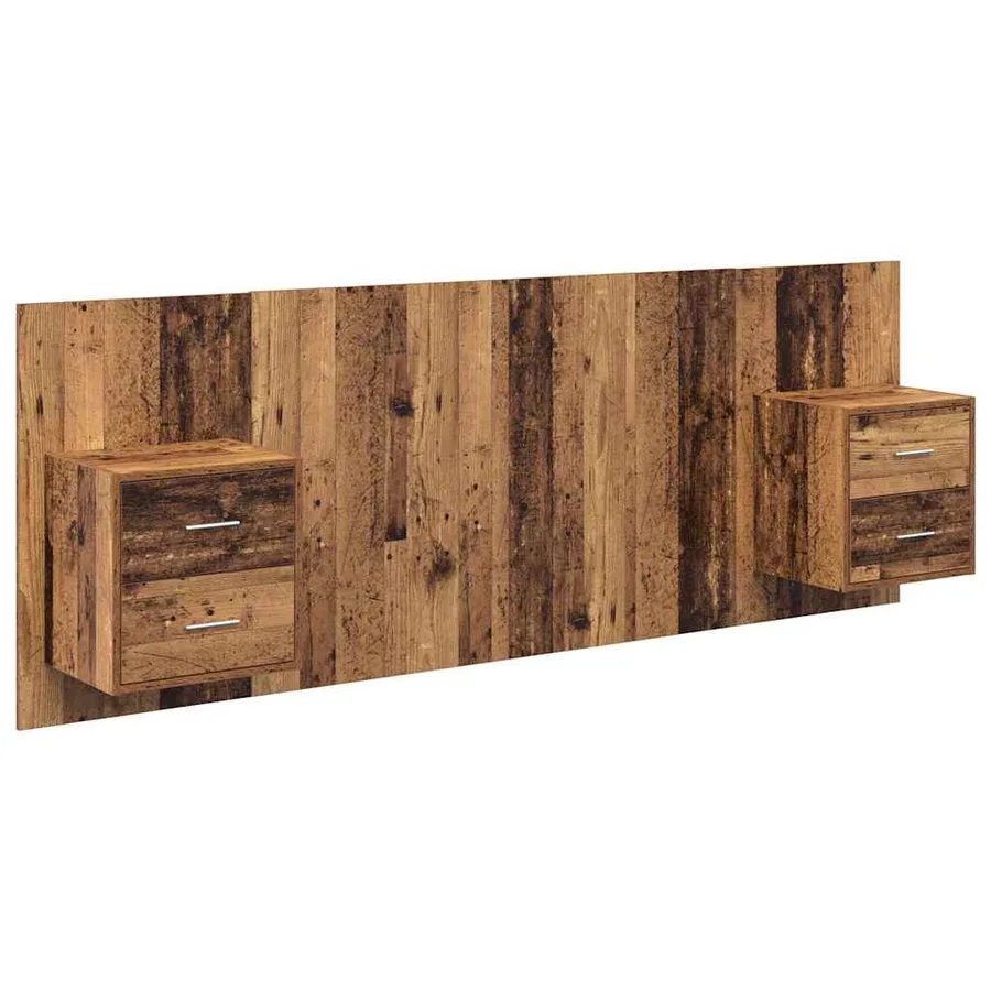 Tête de lit avec armoire 3 pcs Bois Ancien Bois d'ingénierie - 2