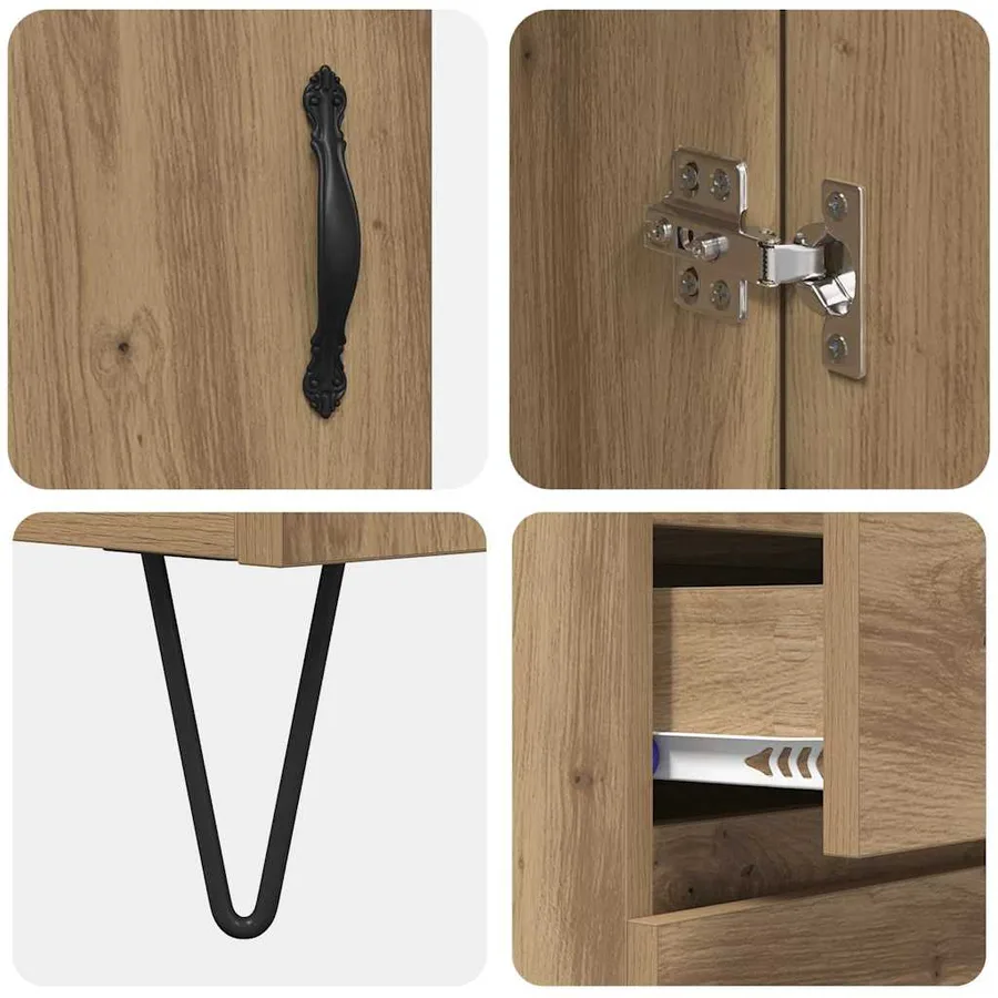 Haut Armoire 2 pcs Chêne artisanal 69,5 x 34 x 180 cm - 11