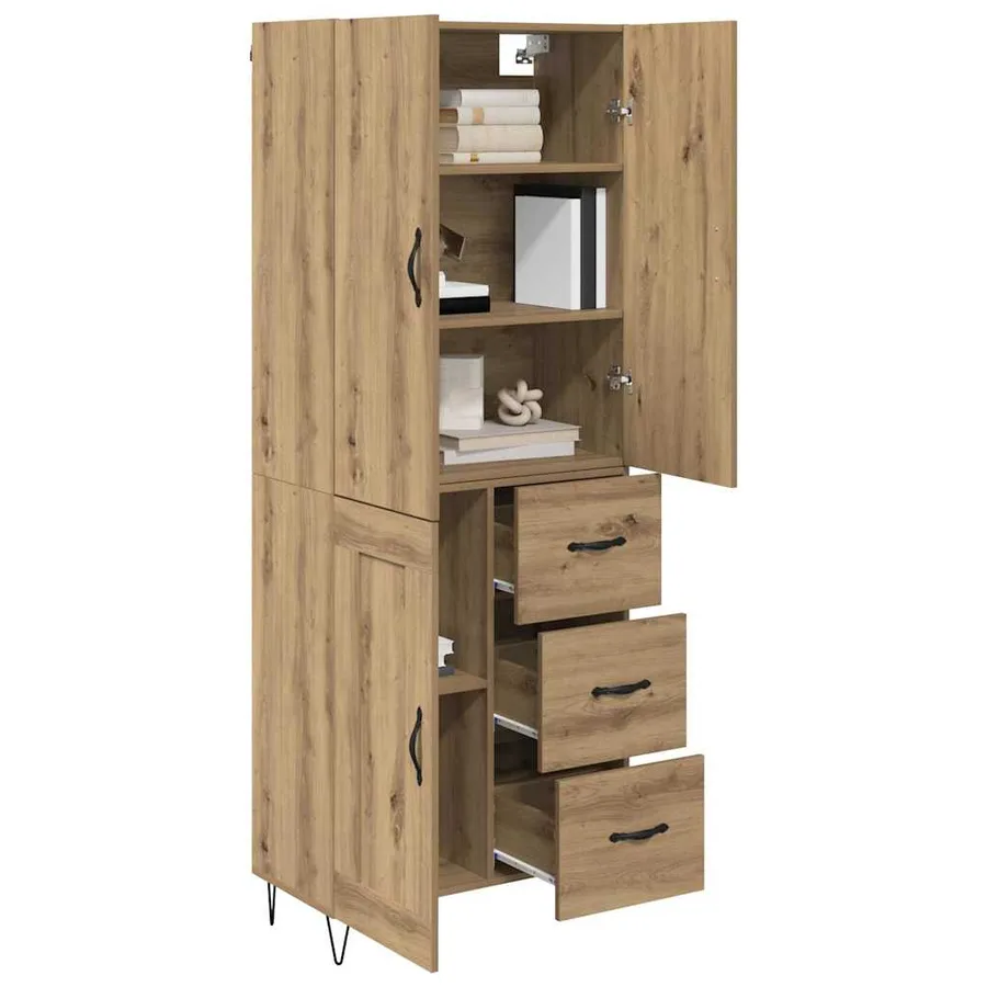 Haut Armoire 2 pcs Chêne artisanal 69,5 x 34 x 180 cm - 3