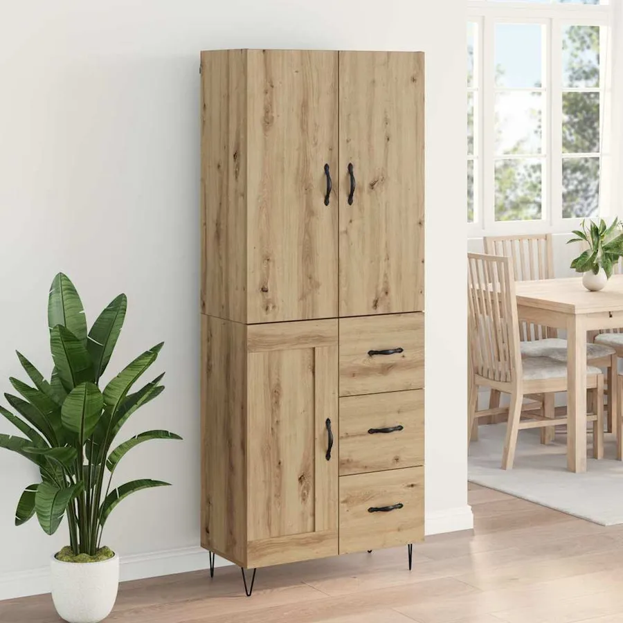 Haut Armoire 2 pcs Chêne artisanal 69,5 x 34 x 180 cm - 4