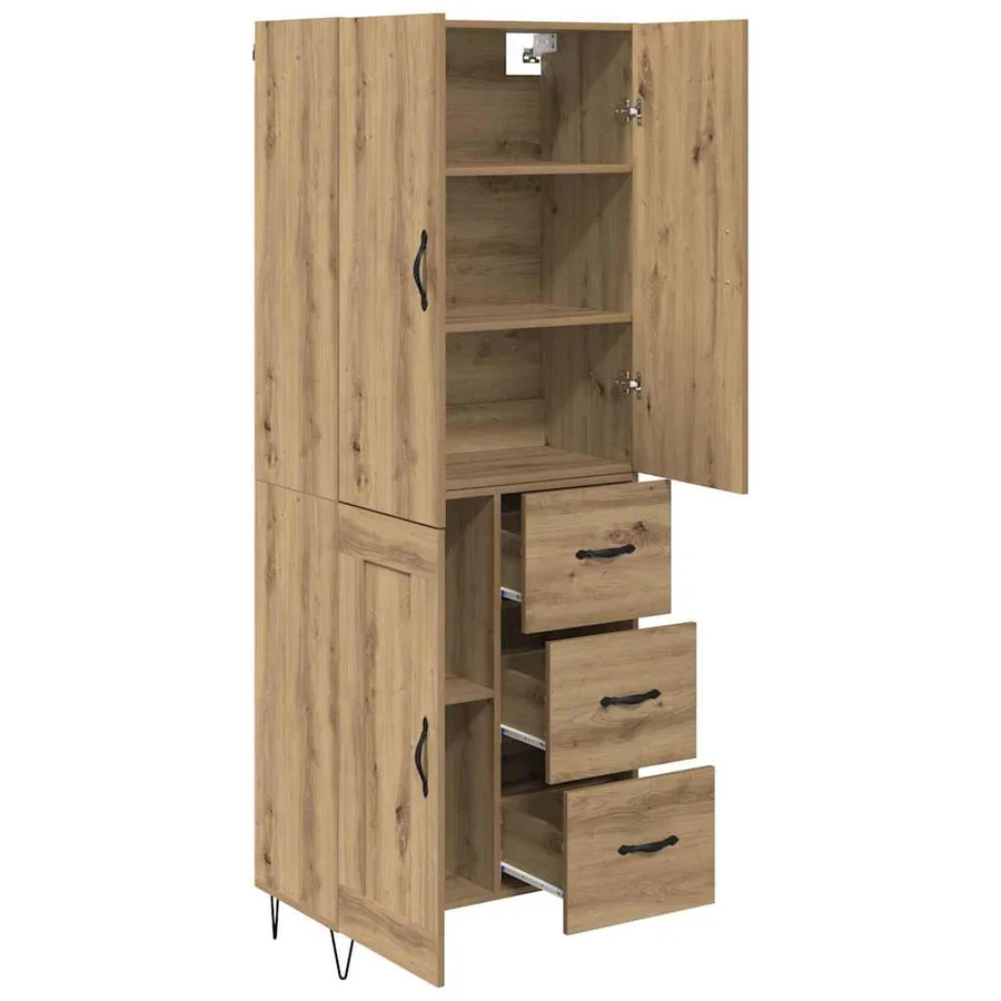 Haut Armoire 2 pcs Chêne artisanal 69,5 x 34 x 180 cm - 5