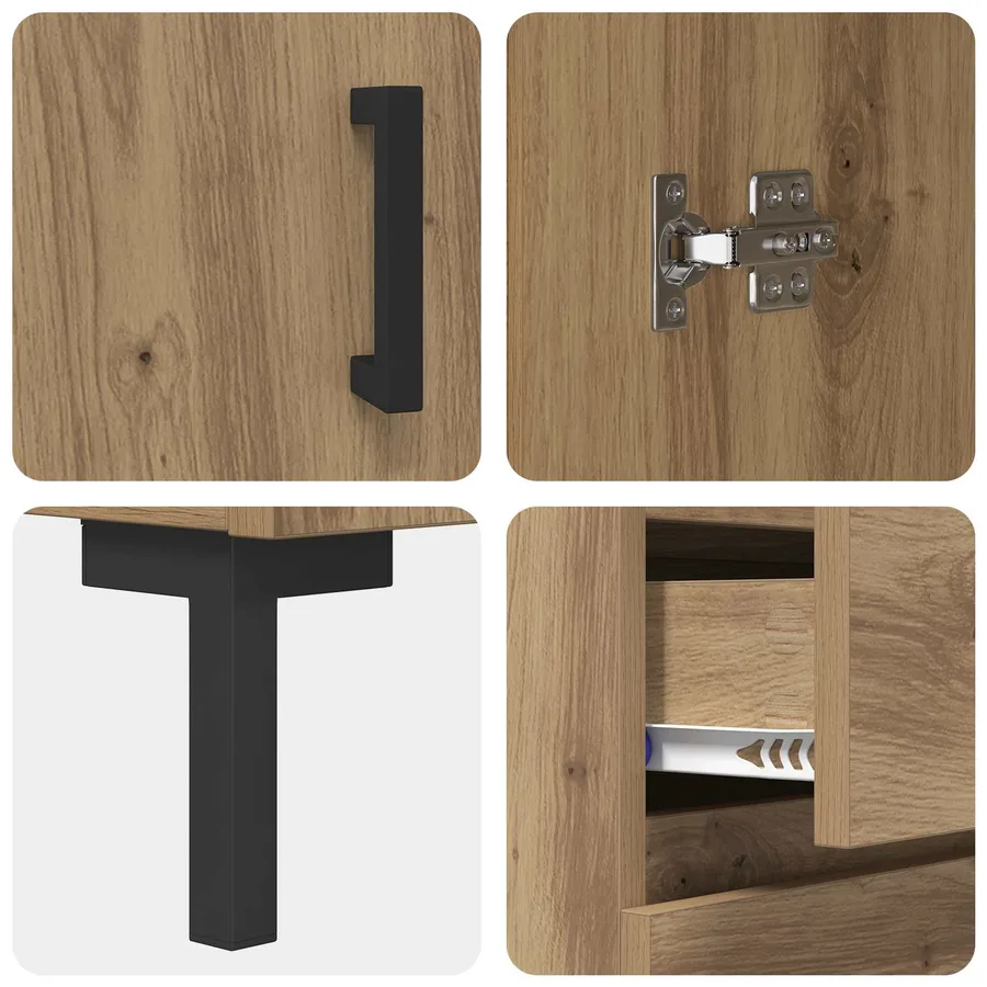 Haut Armoire Chêne artisanal 69,5 x 34 x 180 cm - 11