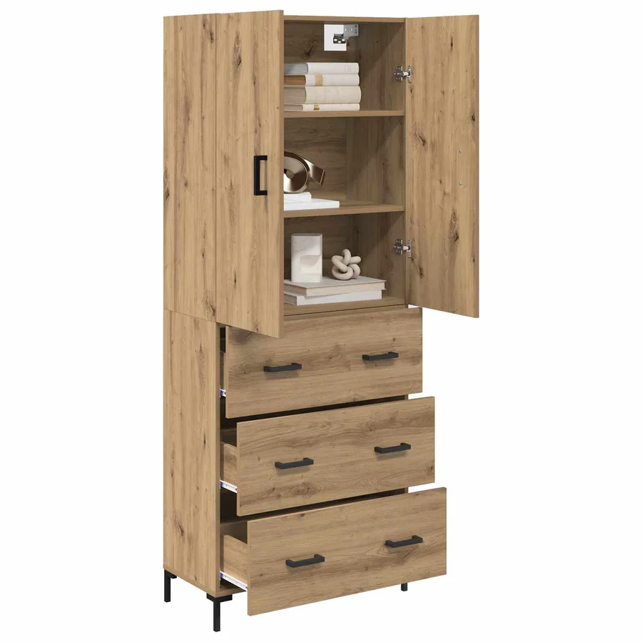 Haut Armoire Chêne artisanal 69,5 x 34 x 180 cm - 3