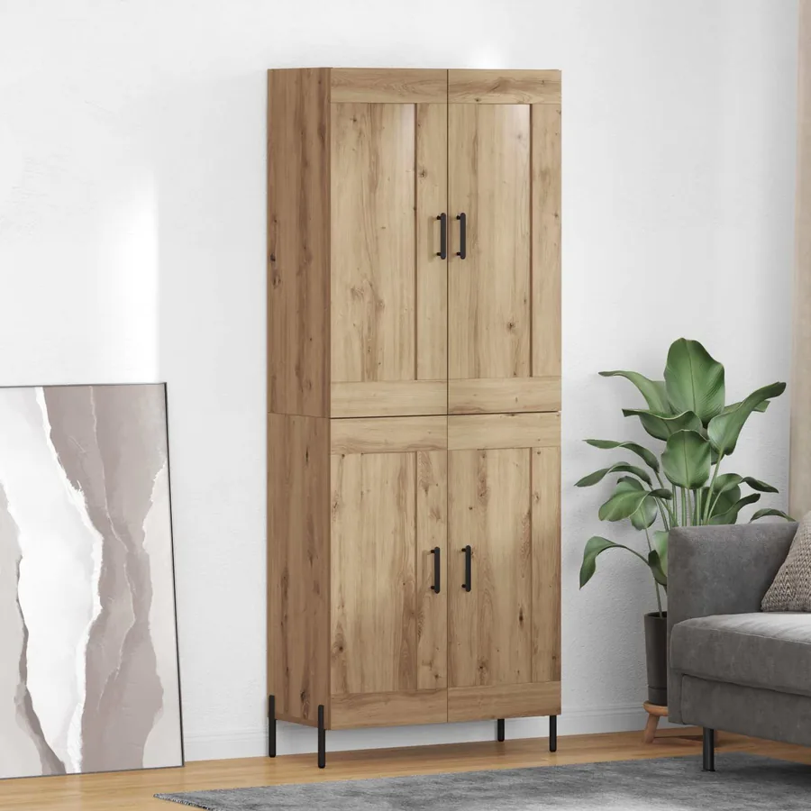 Haut Armoire 2 pcs Chêne artisanal 69,5 x 34 x 180 cm