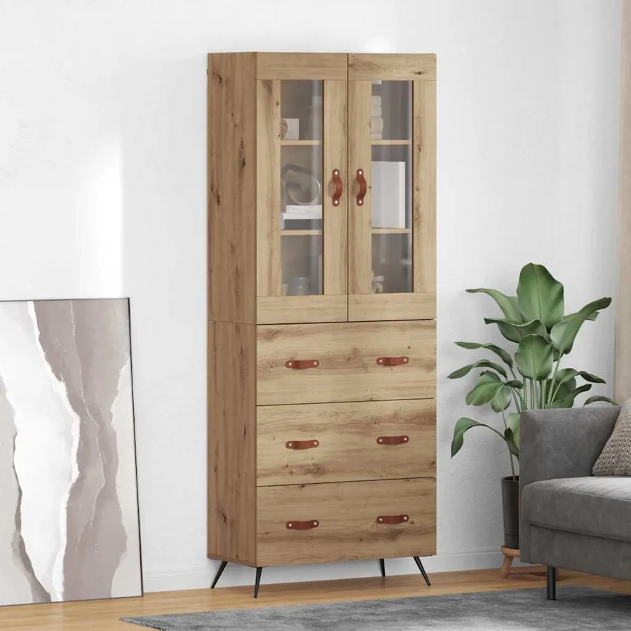 Buffet avec étagère 2 pcs Chêne artisanal 69,5 x 34 x 180 cm