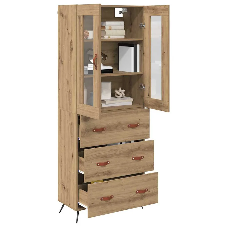 Buffet avec étagère 2 pcs Chêne artisanal 69,5 x 34 x 180 cm - 3