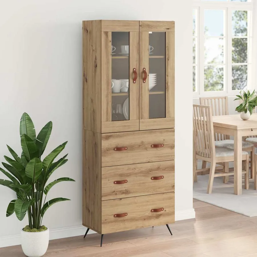 Buffet avec étagère 2 pcs Chêne artisanal 69,5 x 34 x 180 cm - 4