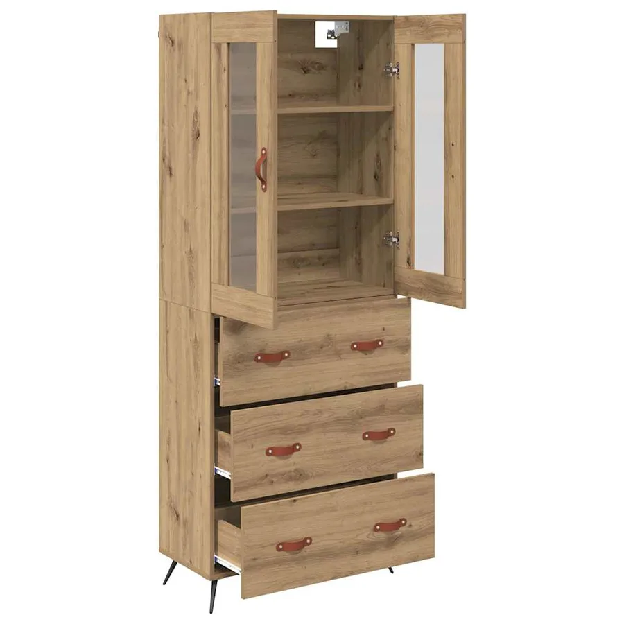 Buffet avec étagère 2 pcs Chêne artisanal 69,5 x 34 x 180 cm - 5