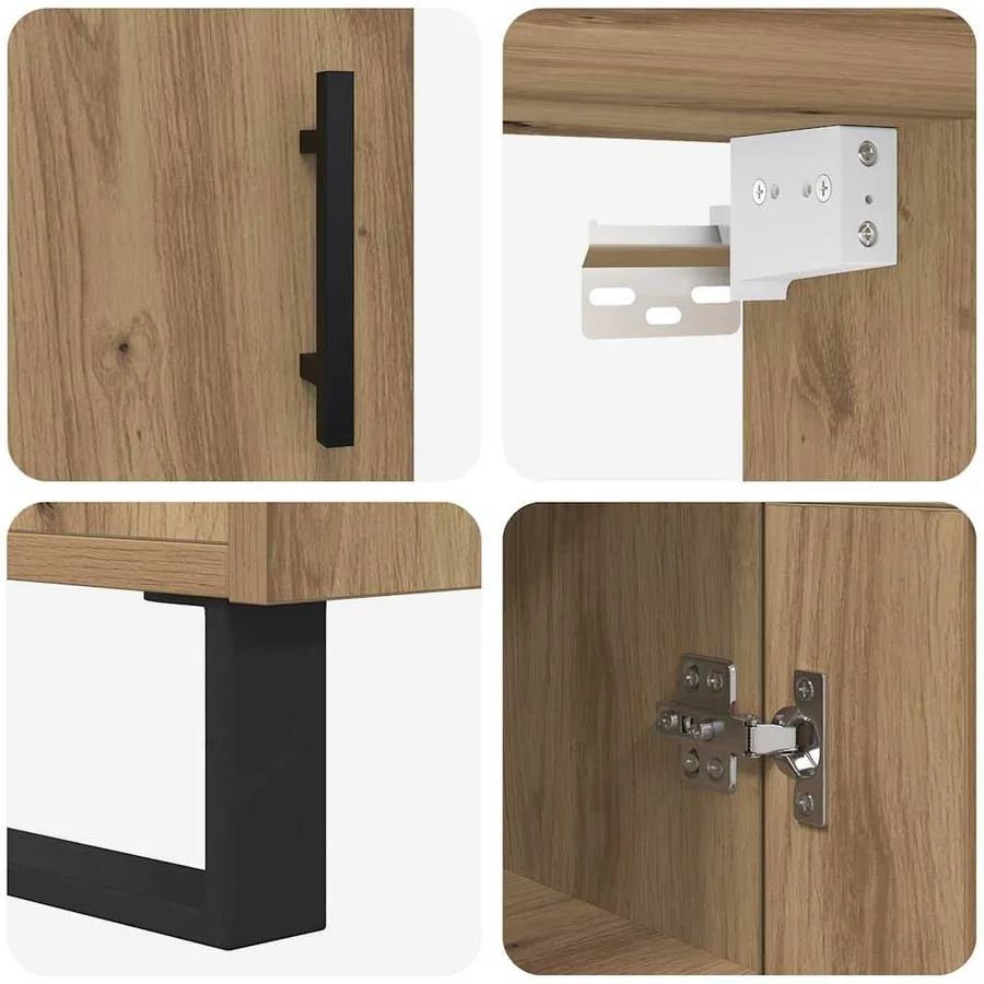 Haut Armoire Chêne artisanal 34,5 x 34 x 180 cm - 11