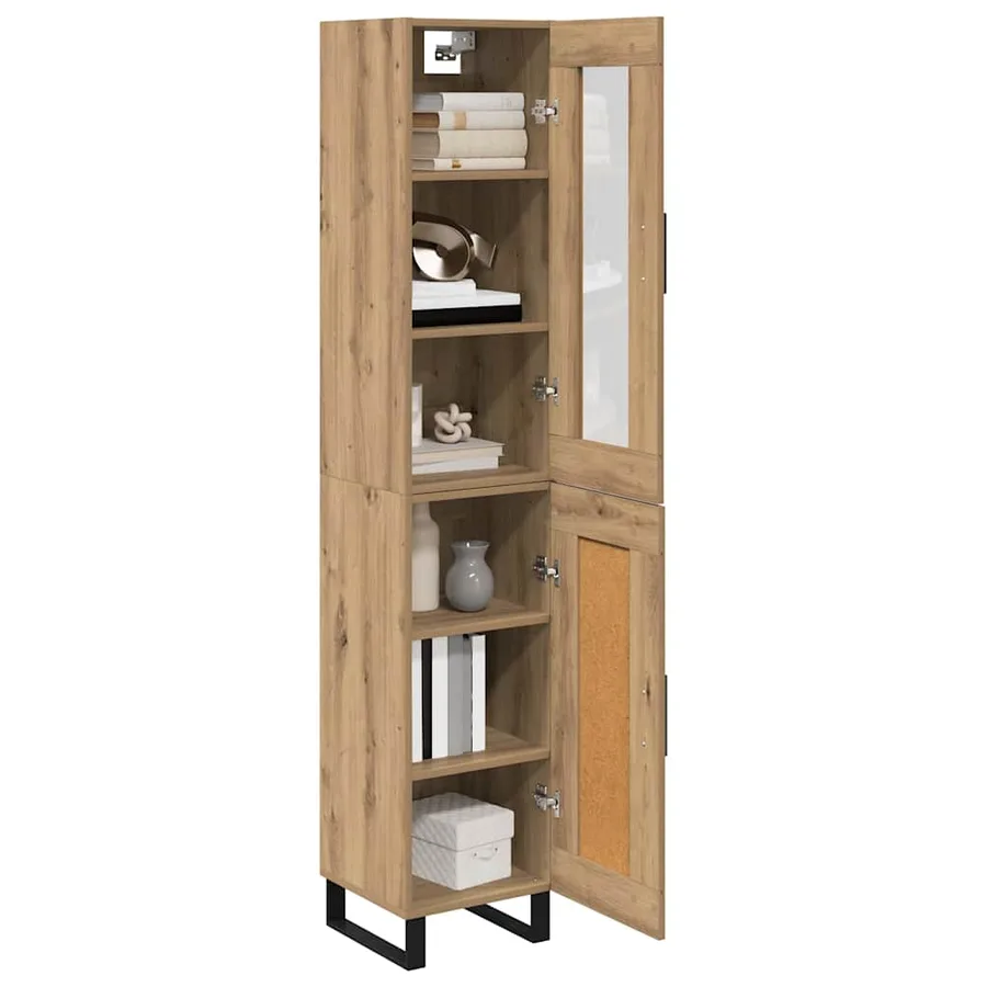Haut Armoire Chêne artisanal 34,5 x 34 x 180 cm - 3