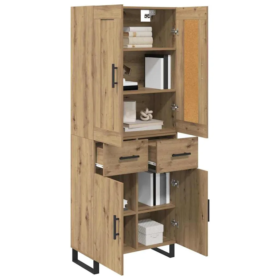 Haut Armoire 2 pcs Chêne artisanal 69,5 x 34 x 180 cm - 3