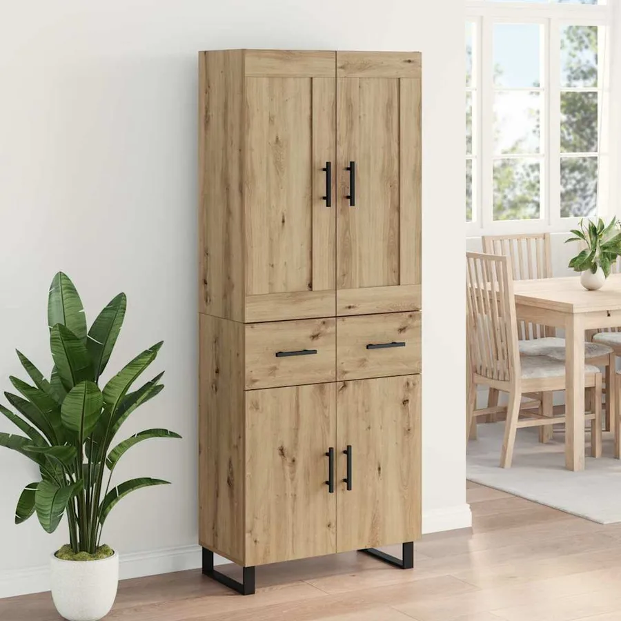 Haut Armoire 2 pcs Chêne artisanal 69,5 x 34 x 180 cm - 4