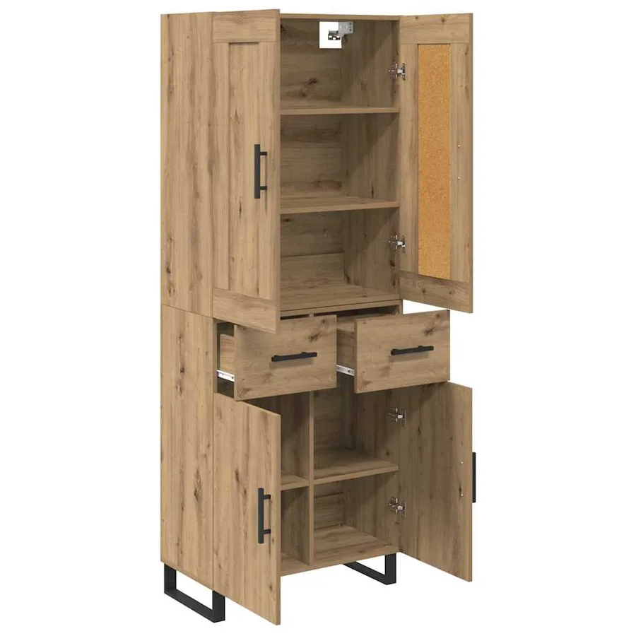 Haut Armoire 2 pcs Chêne artisanal 69,5 x 34 x 180 cm - 5