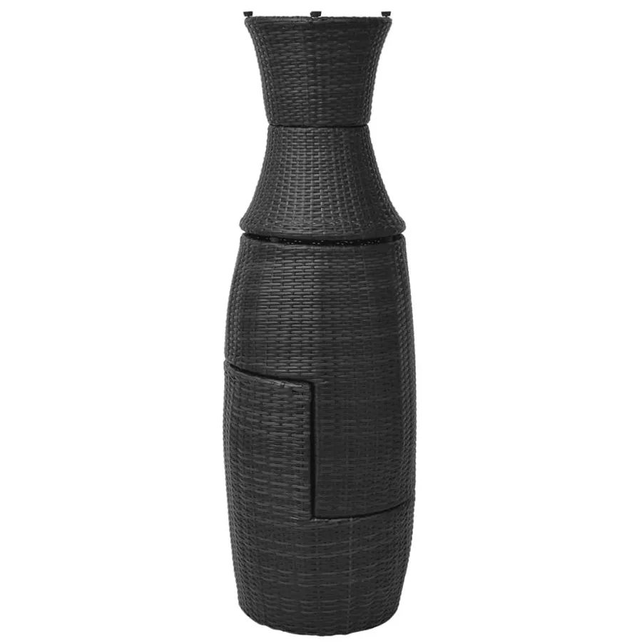 Mobilier de bistro 3 pcs avec coussins Résine tressée Noir - 7