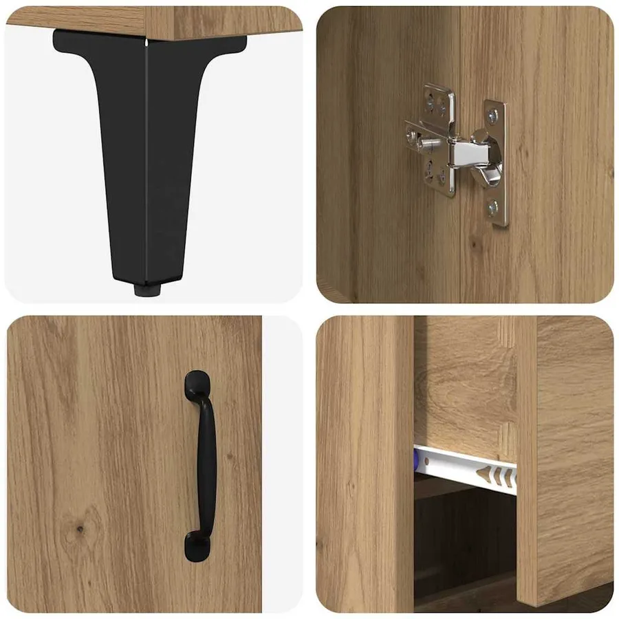 Haut Armoire Chêne artisanal 69,5 x 34 x 180 cm - 10