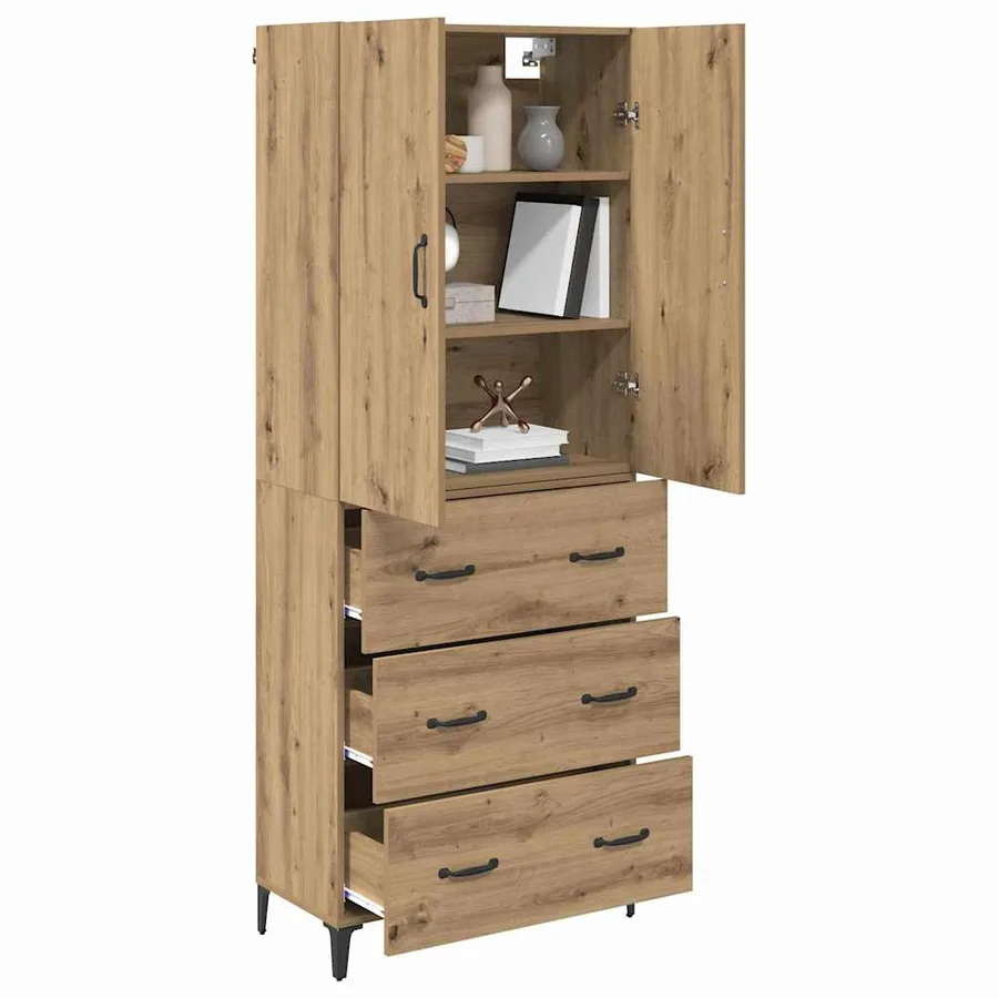 Haut Armoire Chêne artisanal 69,5 x 34 x 180 cm - 3