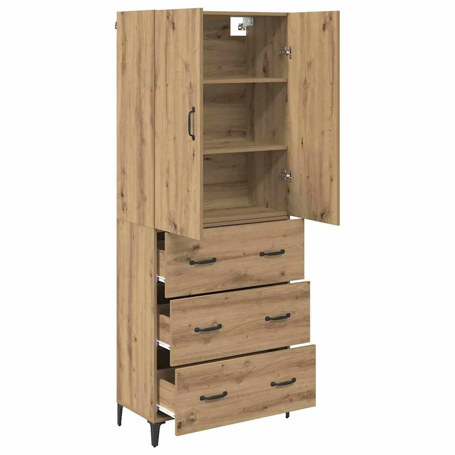 Haut Armoire Chêne artisanal 69,5 x 34 x 180 cm - 5