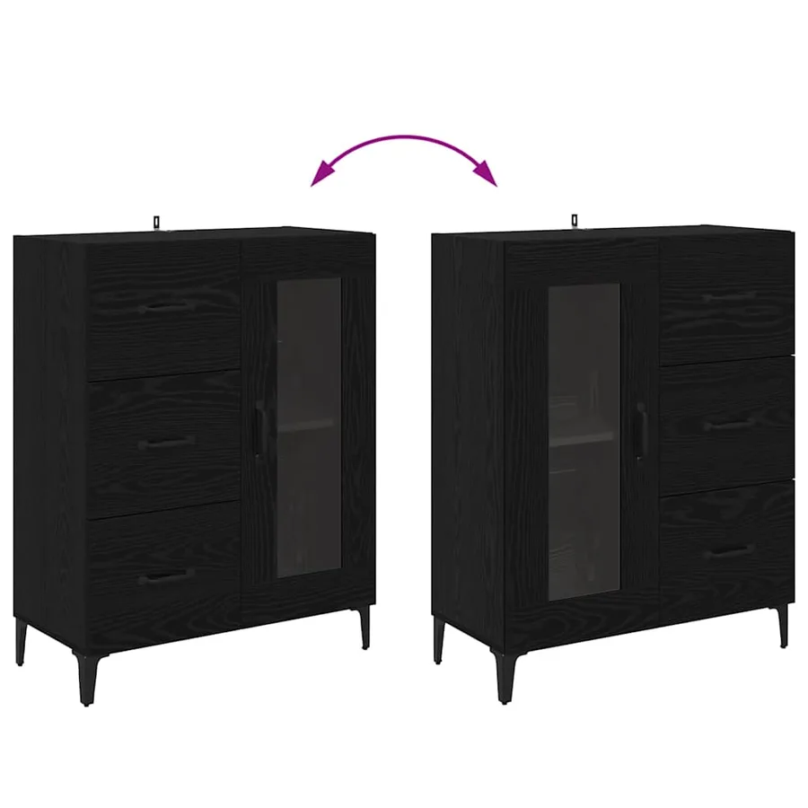 Haut Armoire Chêne noir 69,5 x 34 x 180 cm Bois d'ingénierie - 13