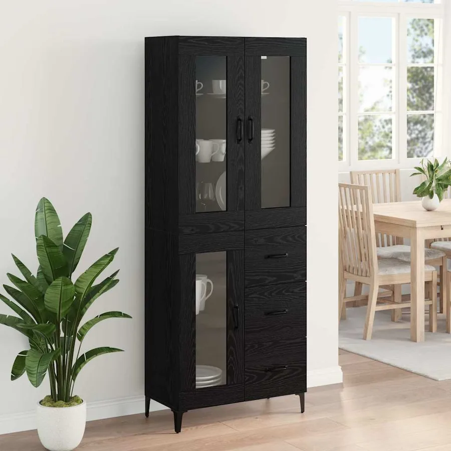 Haut Armoire Chêne noir 69,5 x 34 x 180 cm Bois d'ingénierie - 4