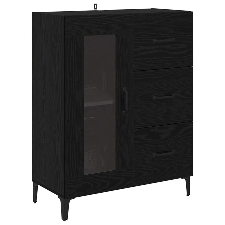 Haut Armoire Chêne noir 69,5 x 34 x 180 cm Bois d'ingénierie - 6
