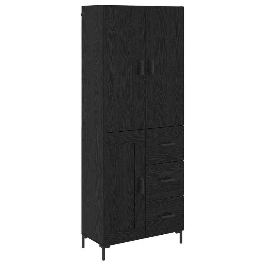Haut Armoire Chêne noir 69,5 x 34 x 180 cm Bois d'ingénierie - 2