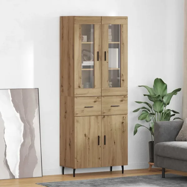 Haut Armoire 2 pcs Chêne artisanal 69,5 x 34 x 180 cm