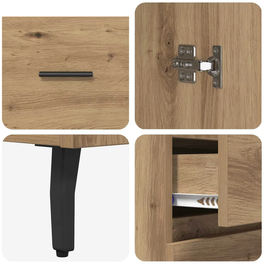 Haut Armoire 2 pcs Chêne artisanal 69,5 x 34 x 180 cm - 11
