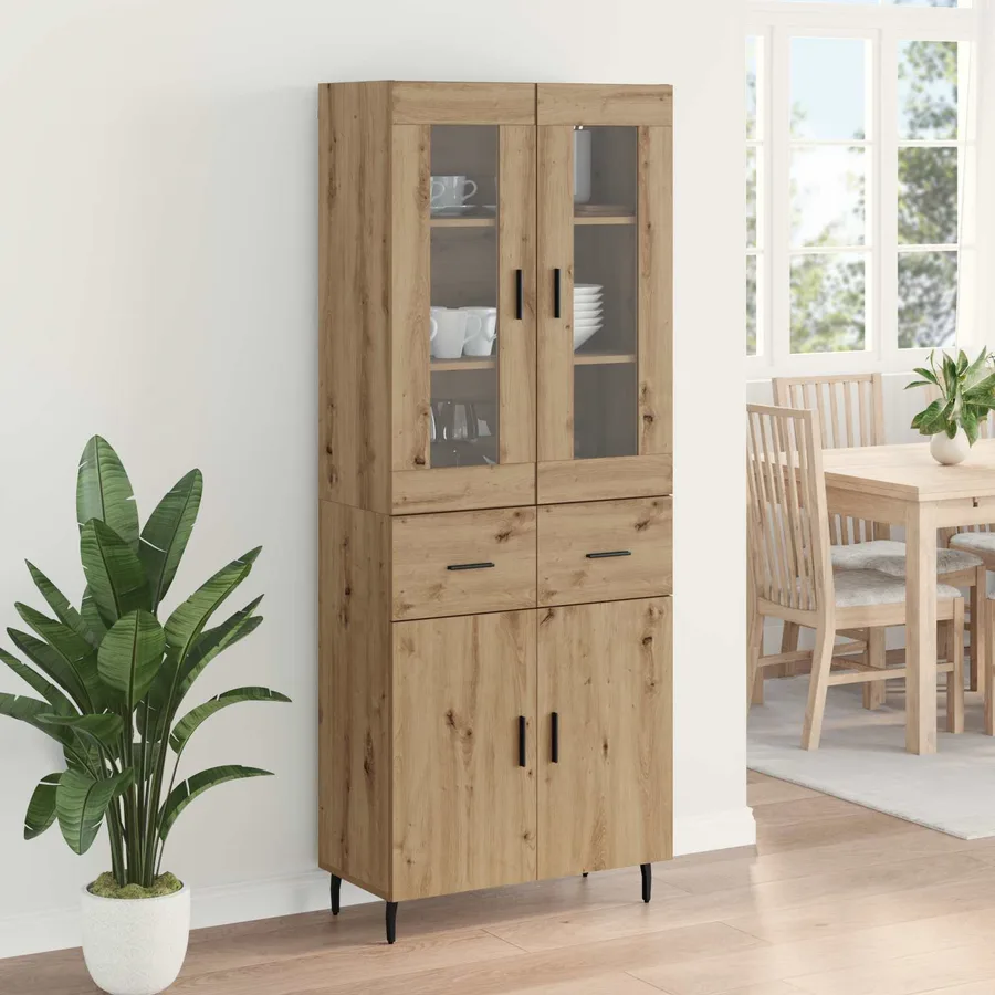 Haut Armoire 2 pcs Chêne artisanal 69,5 x 34 x 180 cm - 4