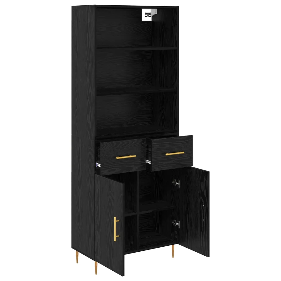 Haut Armoire Chêne noir 69,5 x 34 x 180 cm Bois d'ingénierie - 5