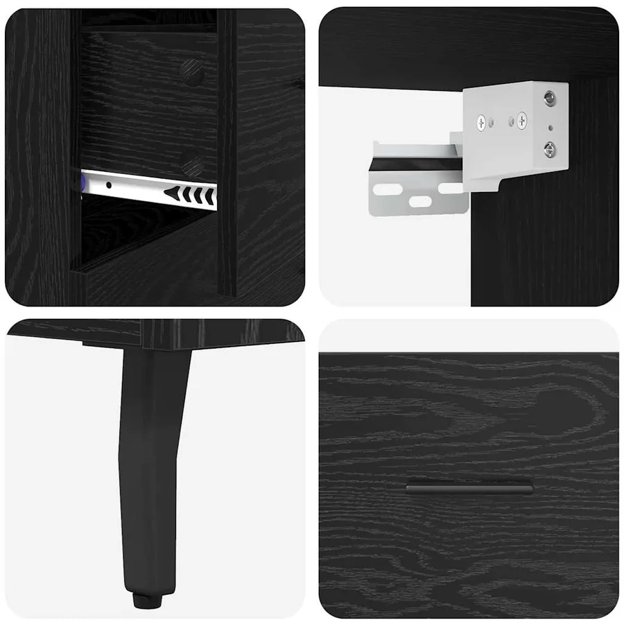 Haut Armoire avec tiroir Chêne noir 69,5 x 34 x 180 cm - 11