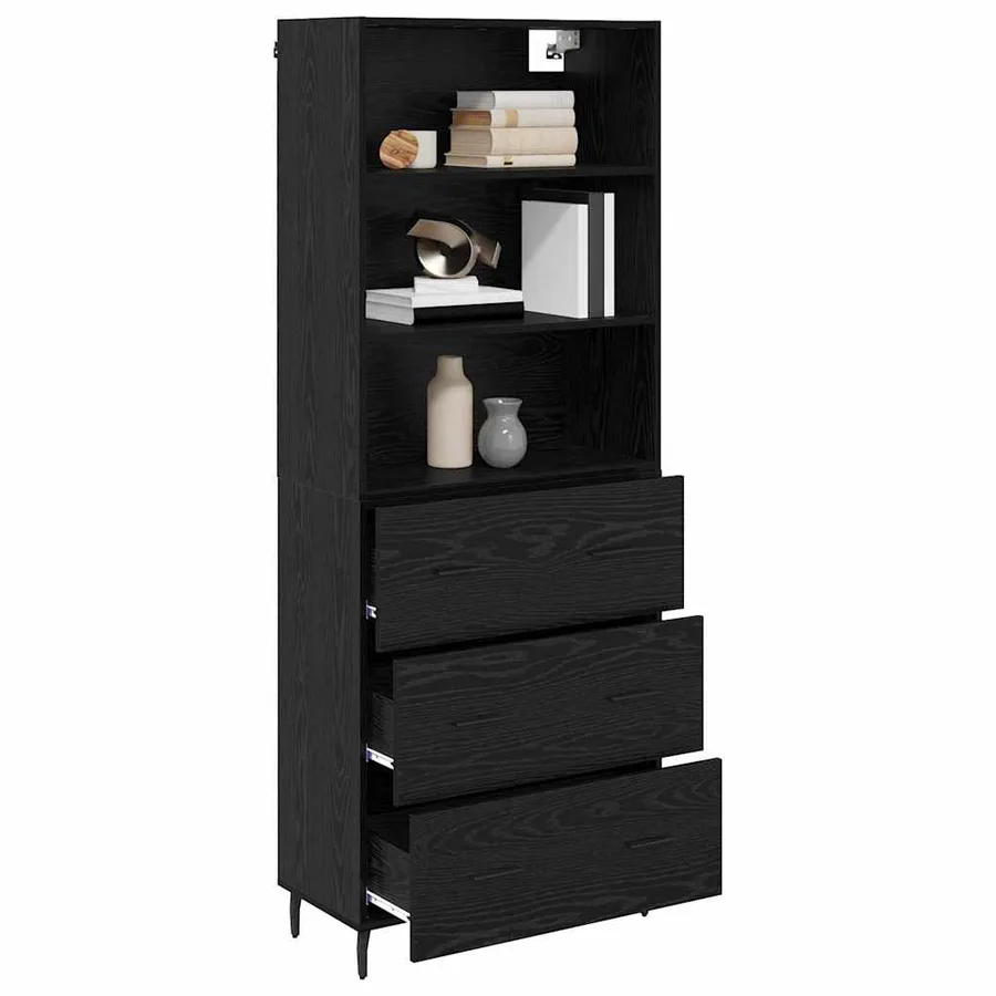 Haut Armoire avec tiroir Chêne noir 69,5 x 34 x 180 cm - 3